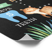 Chalkboard Oerwoud Safari First Birthday Milestone Poster (Hoek)