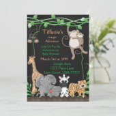 Chalkboard Oerwoud Thema Baby Vrijgezellenfeest Ui Kaart (Staand voorkant)