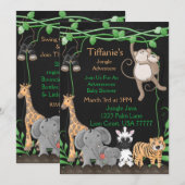 Chalkboard Oerwoud Thema Baby Vrijgezellenfeest Ui Kaart (Voorkant / Achterkant)