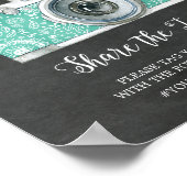 Chalkboard Oh Snap Camera Hashtag Weddenschap Poster (Hoek)
