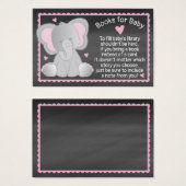 Chalkboard Olifant Baby Meisje Douche Breng een Bo Visitekaartje (Voorkant /achterkant)