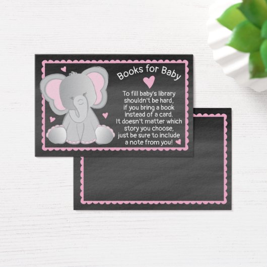 Chalkboard Olifant Baby Meisje Douche Breng een Bo Visitekaartje (Bureau)