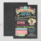 Chalkboard Onder het Zee Verjaardagsfeest Kaart (Voorkant / Achterkant)