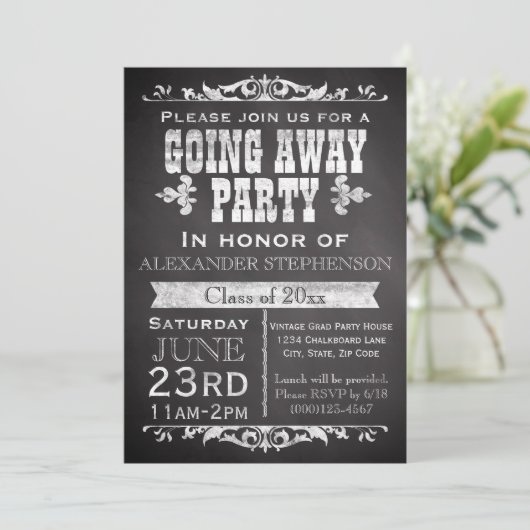 Chalkboard onderweg/GraduPartij Kaart (Staand voorkant)