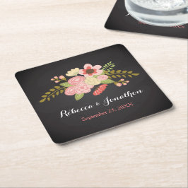 Chalkboard Onderzetters voor botanisch bloemenpapi