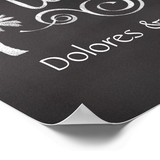 Chalkboard Ons Beach Wedding Sign Poster (Hoek)