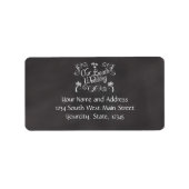 Chalkboard Ons strand bruiloft Etiket (Voorkant)