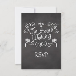Chalkboard Onze Strand Bruiloft Matching RSVP Reag Kaartje