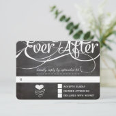 Chalkboard ooit na Initialen Typografie RSVP Kaartje (Staand voorkant)