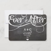 Chalkboard ooit na Initialen Typografie RSVP Kaartje (Achterkant)