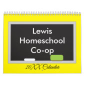 Chalkboard op gele achtergrond kalender (Hoes)