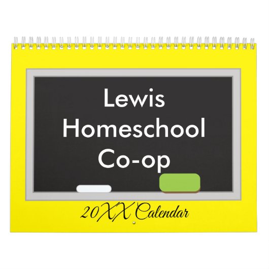 Chalkboard op gele achtergrond kalender (Hoes)