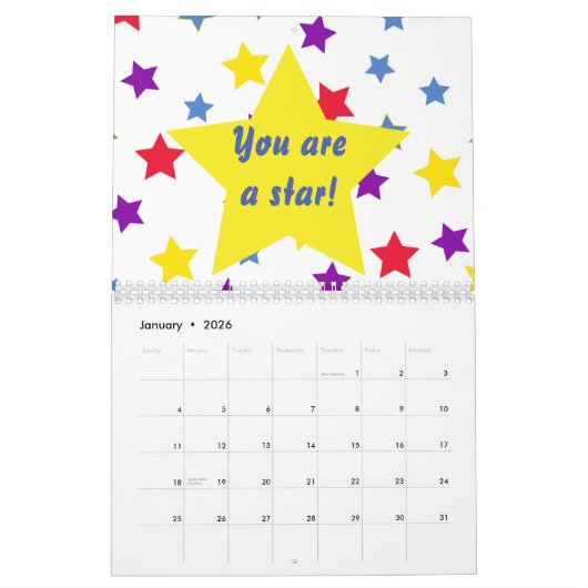 Chalkboard op gele achtergrond kalender (Jan 2026)