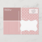  Chalkboard op Mauve Circles Uitnodiging Briefkaart (Achterkant)