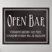 Chalkboard open bar Weddenschappen Poster (Voorkant)