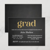 Chalkboard Open House Afstuderen Gold Afstudeerder Kaart (Voorkant / Achterkant)