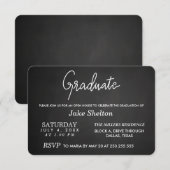 Chalkboard Open House Afstuderen | Handgeschreven Kaart (Voorkant / Achterkant)