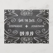 Chalkboard  Opslaan datum Aankondigingskaart (Voorkant)