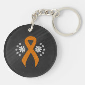 Chalkboard Oranje Awareness Ribbon Sleutelhanger (Achterkant)