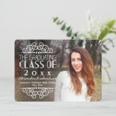 Chalkboard Overlay High School Photo Afstuderen Kaart (Staand voorkant)