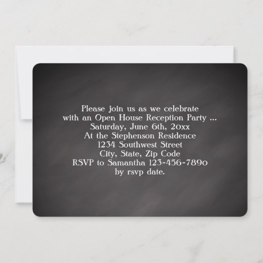 Chalkboard Overlay High School Photo Afstuderen Kaart (Achterkant)