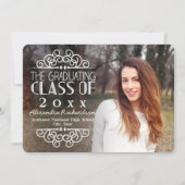 Chalkboard Overlay High School Photo Afstuderen Kaart (Voorkant)