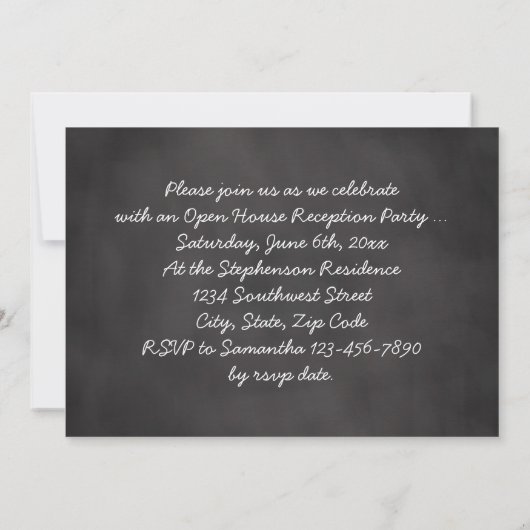 Chalkboard Overlay Photo Afstuderen Kaart (Achterkant)