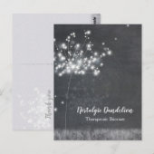 Chalkboard Paardebloem Business Dank u Briefkaart (Voorkant / Achterkant)