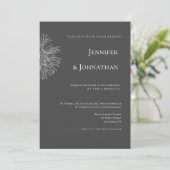 Chalkboard paardenbloem moderne bruiloft uitnodigi kaart (Staand voorkant)