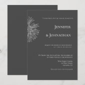 Chalkboard paardenbloem moderne bruiloft uitnodigi kaart (Voorkant / Achterkant)