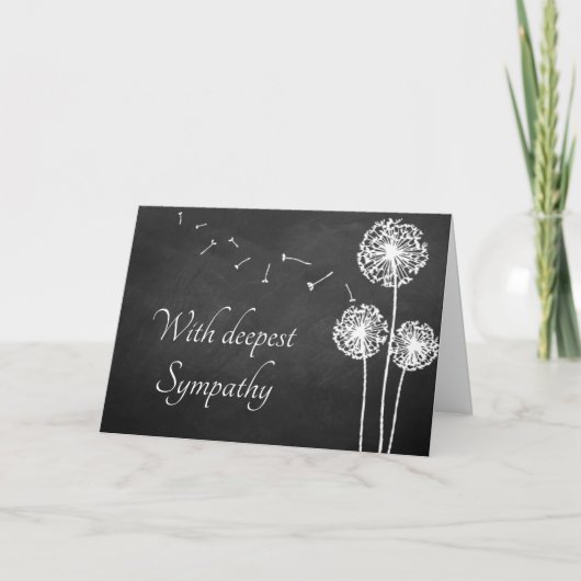Chalkboard paardenbloem sympathie kaart (Voorkant)