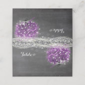 Chalkboard Paarse Heart Leaf Tree Wedding Plaatskaartje (Buitenkant ongevouwen)