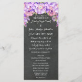 Chalkboard Paarse Lavendel Bloemen Trouwprogramma Programmakaart (Voorkant)