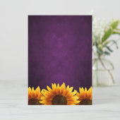 Chalkboard Paarse Sunflower Wedding Invitting Kaart (Staand voorkant)