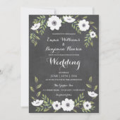 Chalkboard Painted Anemones - bruiloft uitnodiging (Voorkant)