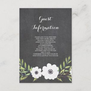 Chalkboard Painted Anemones - informatiekaart Informatiekaartje