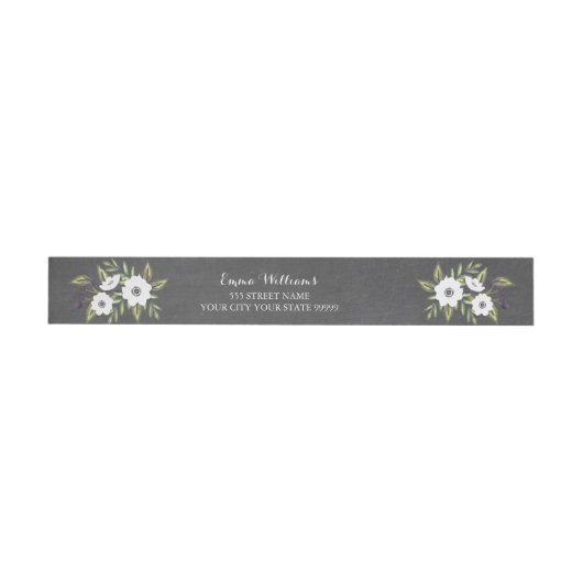 Chalkboard Painted Anemones retour adres label (Individueel)