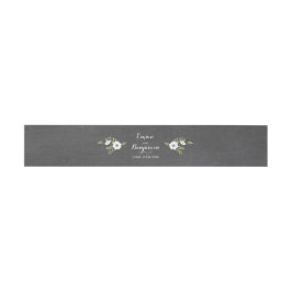 Chalkboard Painted Anemones - uitnodiging buikband Uitnodigingen Wikkel
