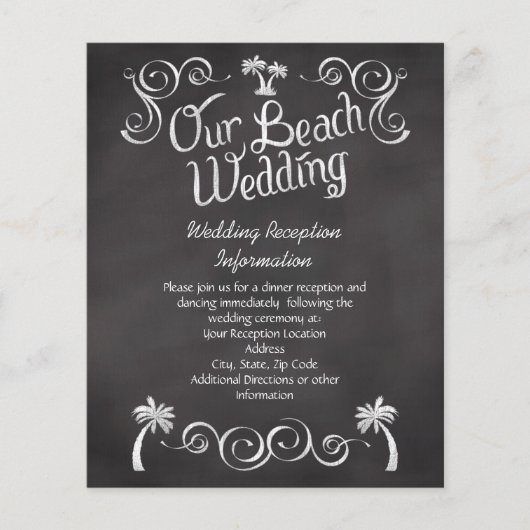 Chalkboard palm Beach Weddenschap (Voorkant)