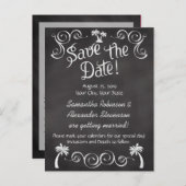 Chalkboard Palm Beach Weddenschap Save the Date Aankondigingskaart (Voorkant / Achterkant)