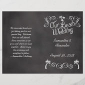 Chalkboard Palm Beach Wedding Program (Voorkant)