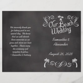 Chalkboard Palm Beach Wedding Program