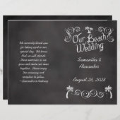 Chalkboard Palm Beach Wedding Program (Voorkant / Achterkant)