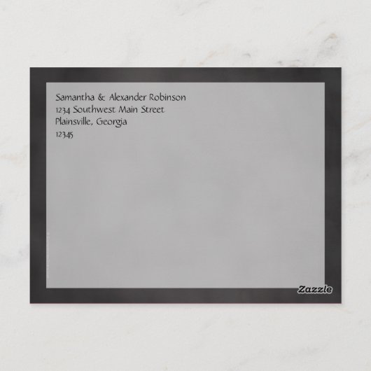 Chalkboard Palm Tree Beach bruiloft dank u Briefkaart (Achterkant)