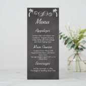 Chalkboard Palm Tree Beach Bruiloft Receptie Menu (Staand voorkant)