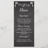 Chalkboard Palm Tree Beach Bruiloft Receptie Menu (Voorkant)