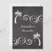 Chalkboard PalmTree Beach Wedding Rehearsal Dinner Kaart (Achterkant)