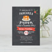 Chalkboard Pancake and Pajamas Birthday Invitation Kaart (Staand voorkant)