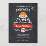 Chalkboard Pancake and Pajamas Birthday Invitation Kaart<br><div class="desc">Chalkboard Pancake and Pajamas Birthday Invitation</div>