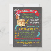 Chalkboard Pancakes en Pajamas Birthday Party Kaart (Voorkant)